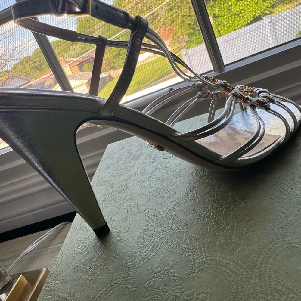 GUCCI Women's Isa Crystal Embellished Interlocking G Slingback High Heel Sandals - Picture 4 of 9